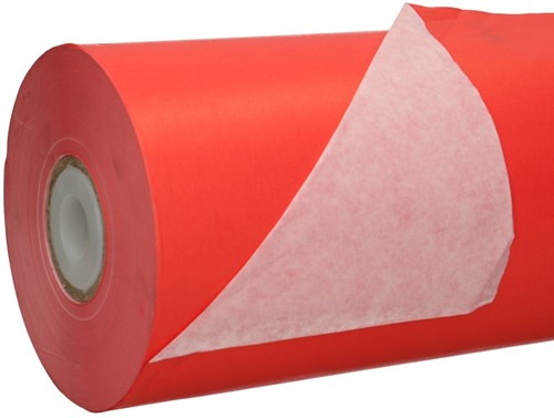 Papier rol 50 cm wit gestreept kraftpapier  50g 10kg  - rood