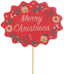 Bijsteker 10cm Christmas Wishes 6.5*8.5cm 250 per doos - rood