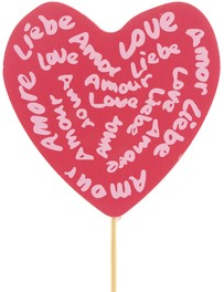 Bijsteker 10cm Love language 8cm verpakt per 250 stuks (10x25)- rood