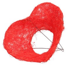 Boekethouder Sisal hart ø20cm verpakt per 160 stuks - rood