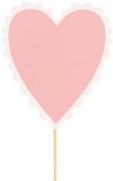Bijsteker 10cm Hart Lacey 8cm verpakt per 250 stuks (10x25)- roze
