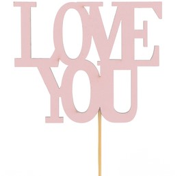 Bijsteker 10cm Love You 7x9.4cm verpakt per 250 stuks (10x25)- roze