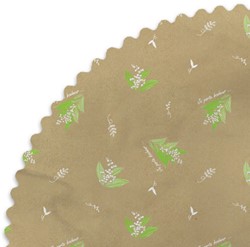 Papier vel Muguet Happy 24*24cm - naturel/groen