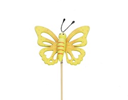 Bijsteker 12cm Vlinder 7.2*5.8cm verpakt per 250 stuks  - geel
