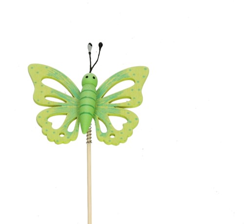 Bijsteker 12cm Vlinder 7.2*5.8cm verpakt per 250 stuks  - groen