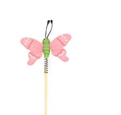 Bijsteker 12cm Vlinder Spring 5*6cm verpakt per 250 stuks  - roze