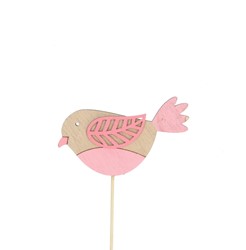 Bijsteker 12cm Vogel 5*9,2cm verpakt per 250 stuks  - roze
