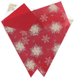 Hoes Alpine Xmas Prefold 51cm Metallic/BOPP Matte 1000 stuks per doos - rood metallic
