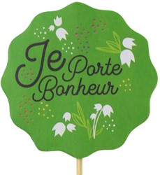Bijsteker 27cm Je porte bonheur muguet 6*6cm verpakt per 400 stuks - groen