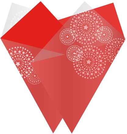 Hoes Celebrations Prefold 44cm Satin/BOPP 1000 stuks per doos - rood